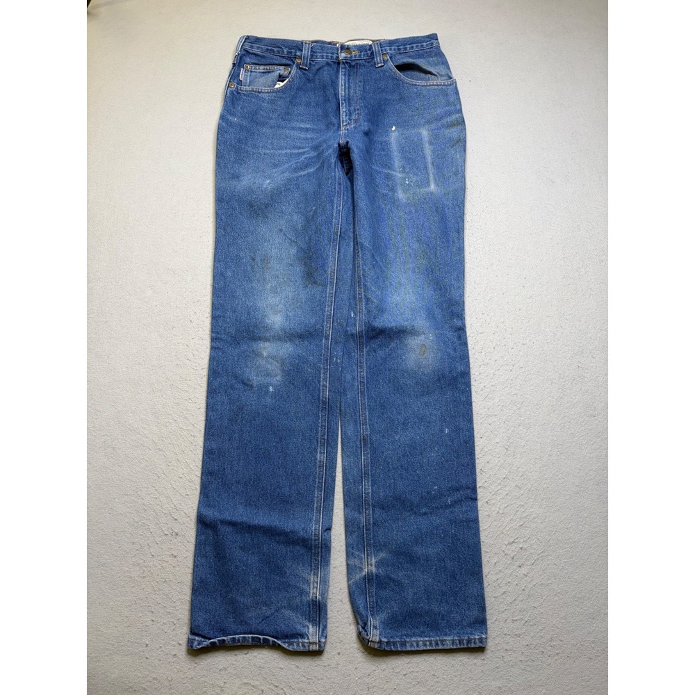 Carhartt Jeans Mens 34x36 Blue Relaxed Fit Distressed Y2K Workwear Denim Pants